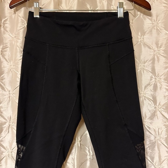 Lululemon Black Wunder Under Crop II Leggings Laser-Cut Mesh Special Edition - Picture 3 of 16
